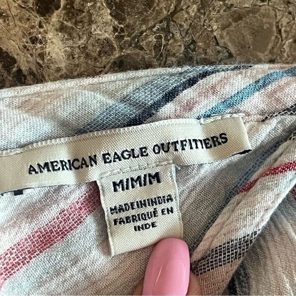 AMERICAN EAGLE Romper Women’s Size Medium white double ruffle V-neck NO… - Picture 5 of 7